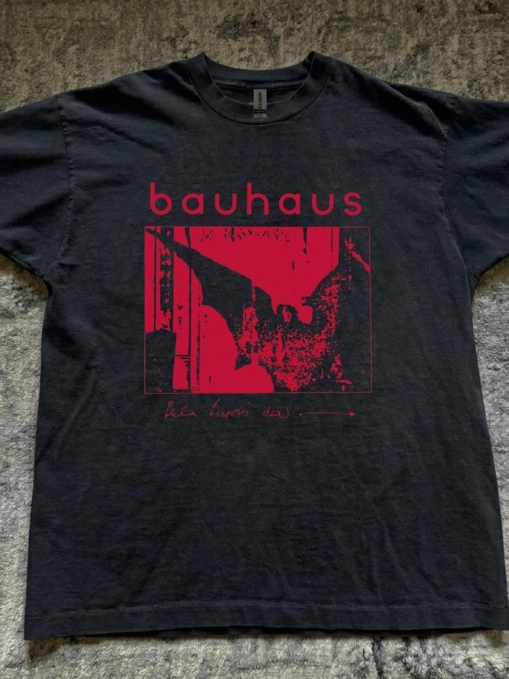 Gildan Black Bauhaus Graphic Tee with Red Print